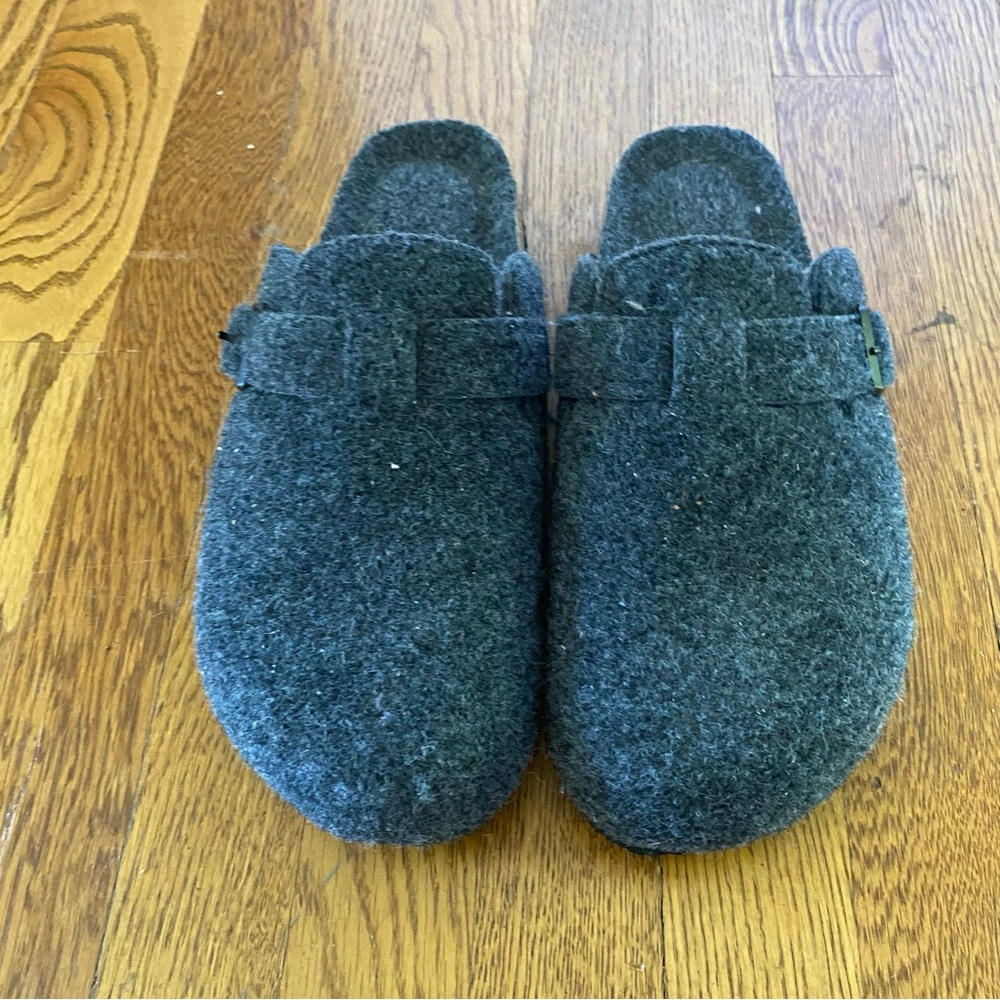 Dark Gray Mule Slip Ons